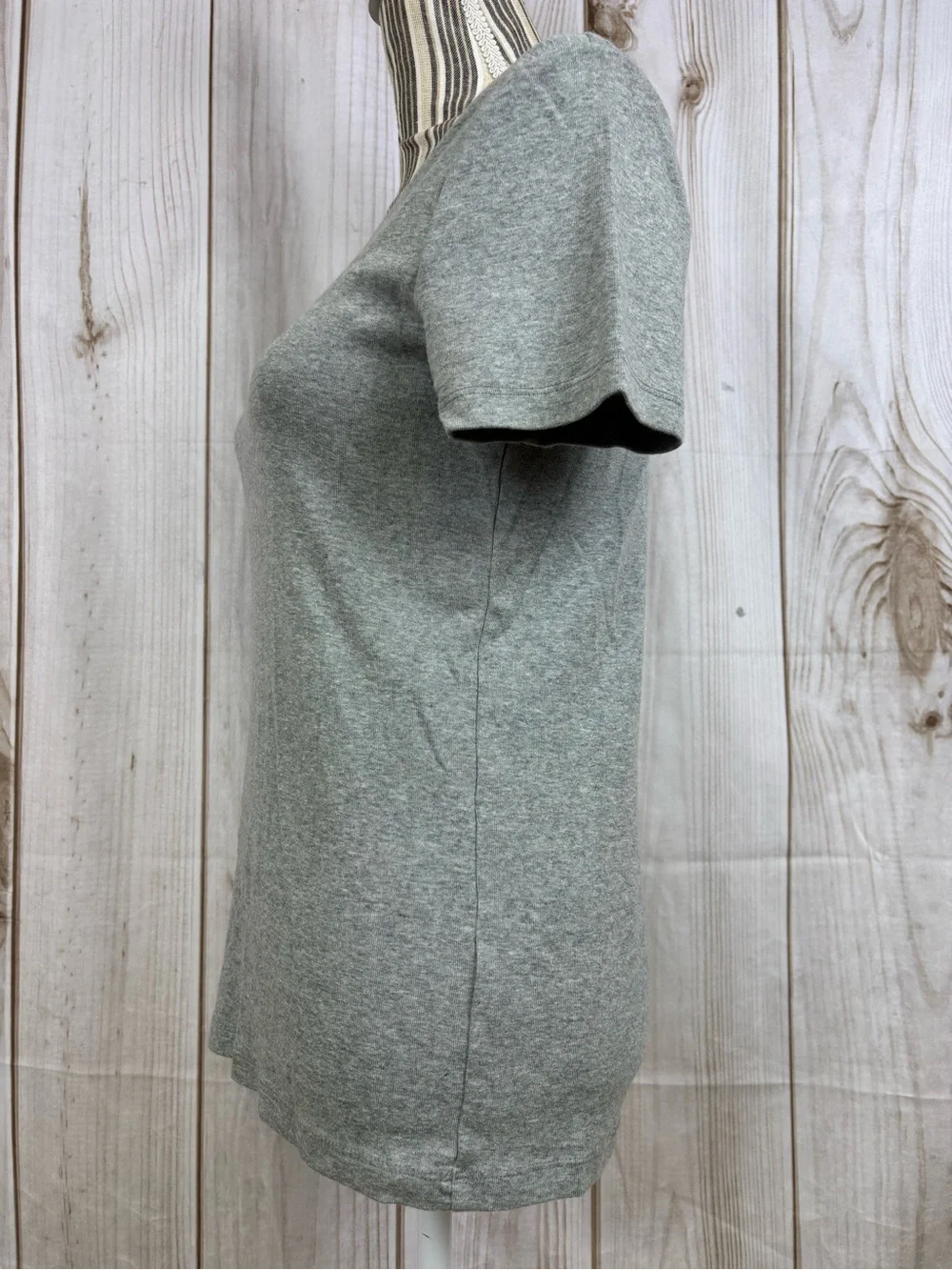 J. Crew Perfect Fit Short Sleeve Crew Neck Tee Babydoll Heather Gray Size Medium
